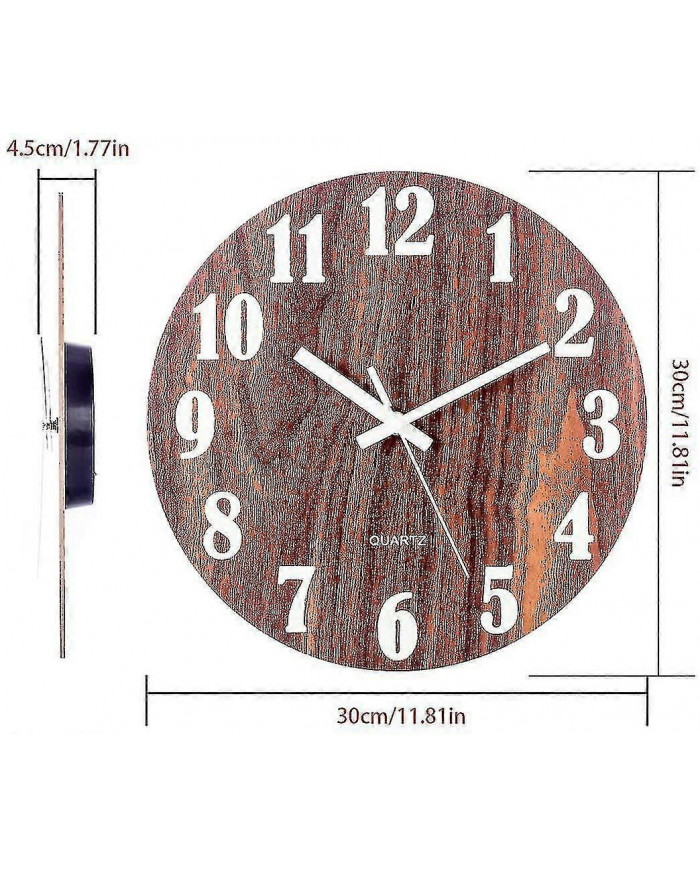 2024 Nouvelle horloge murale lumineuse, horloge murale silencieuse décorative moderne, grand cadran avec 30cm