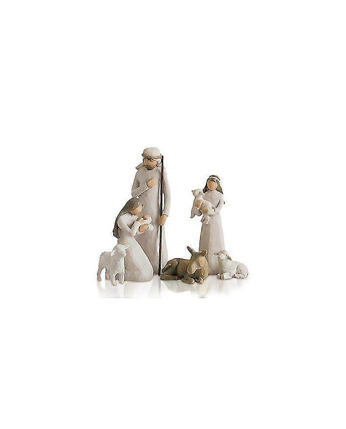6pcs Saule Krippe Figuren Set Statue Handbemaltes Dekor Weihnachtsgeschenk _a