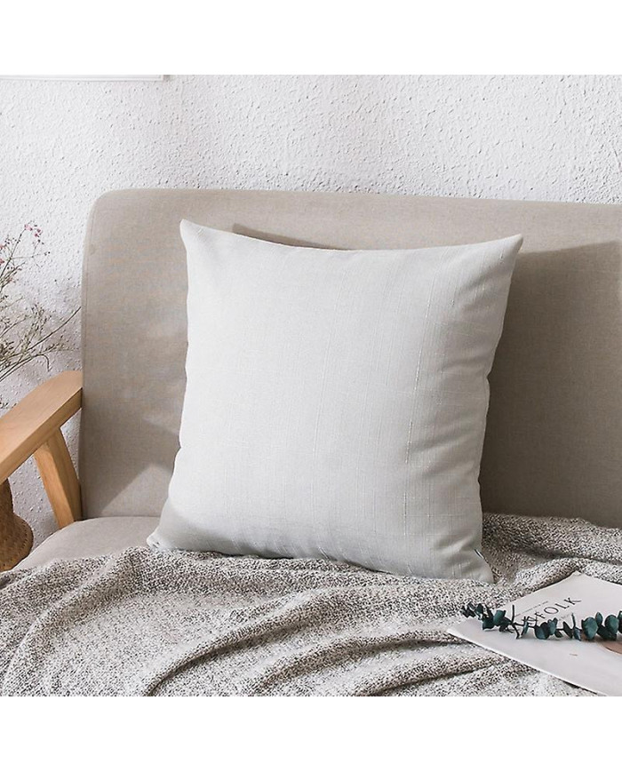 Solid Color Soft Linen Throw Pillow Case Cushion Cover Home Sofa Bed Car Decor Jikaix