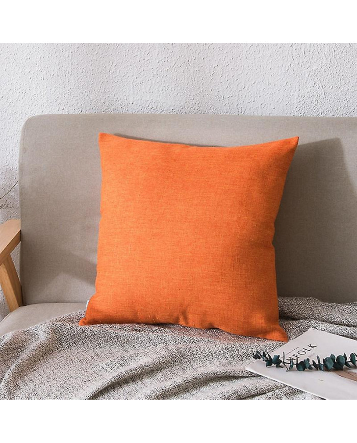 Solid Color Soft Linen Throw Pillow Case Cushion Cover Home Sofa Bed Car Decor Jikaix