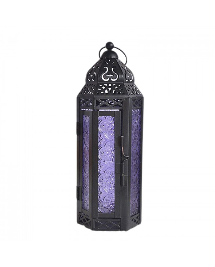 Style village en fer forgé Bougeoir Verre Wind Lanternes Suspendues