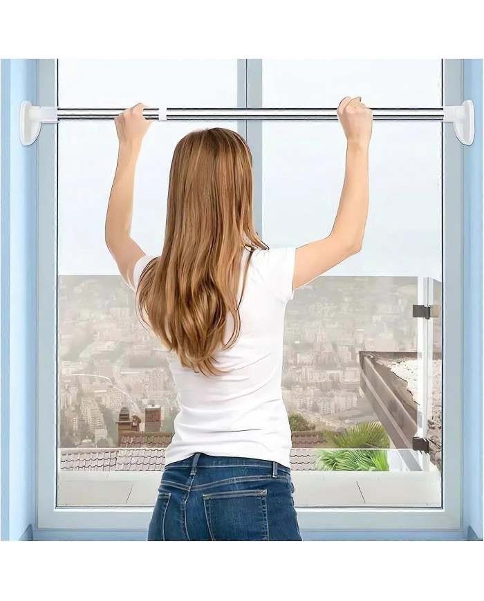 Tige réglable sans perçage - 2024 Nouvelle fenêtre de tension de tringle de rideau de pression réglable, [...]