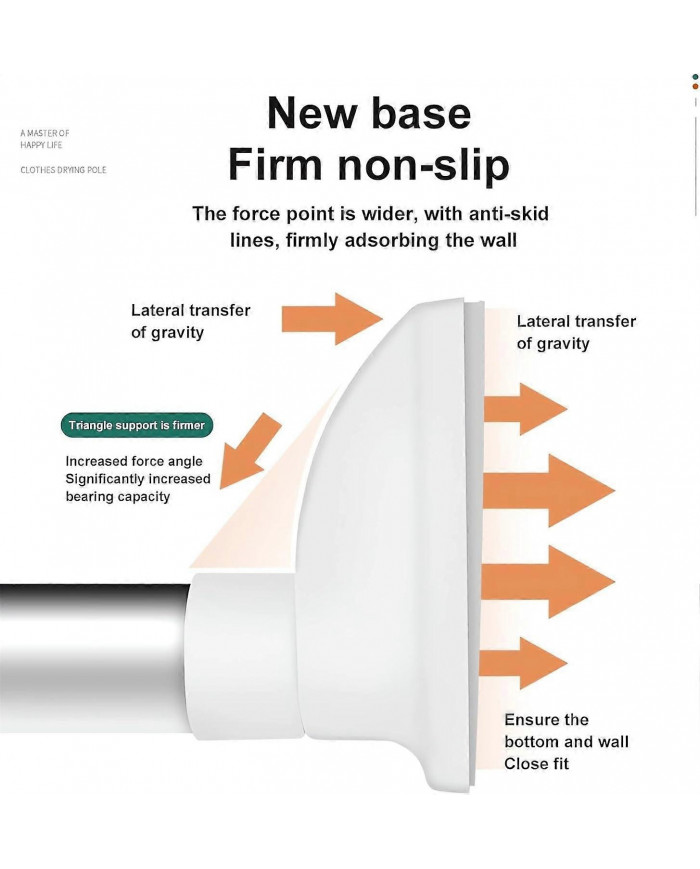 Tige réglable sans perçage - 2024 Nouvelle fenêtre de tension de tringle de rideau de pression réglable, [...]