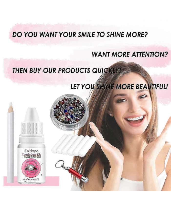 Kit de gemme de dent, kit de bijoux de dent de bricolage, ornements dentaires amovibles, ornements de dents en [...]