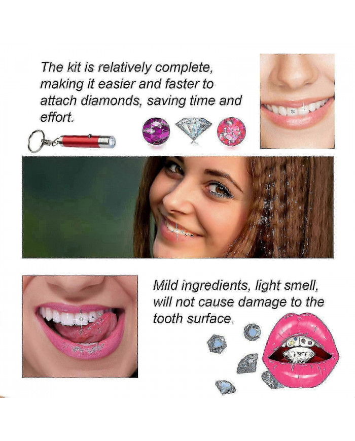 Kit de gemme de dent, kit de bijoux de dent de bricolage, ornements dentaires amovibles, ornements de dents en [...]