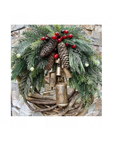 Couronnes de Noël de ferme pour porte d’entrée, couronnes de rotin de 14 pouces pour la décoration de Noël, 2021 [...]