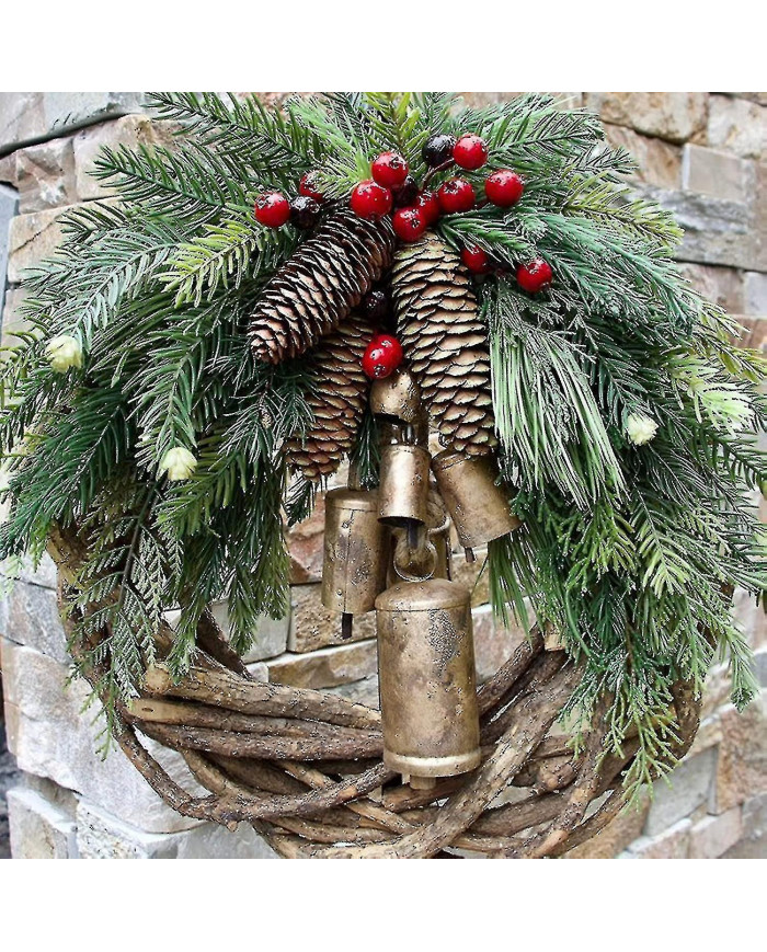 Couronnes de Noël de ferme pour porte d’entrée, couronnes de rotin de 14 pouces pour la décoration de Noël, 2021 [...]