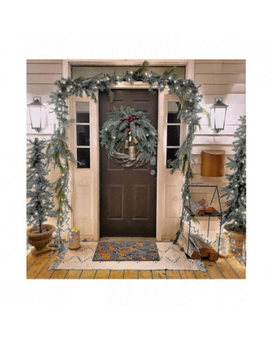 Couronnes de Noël de ferme pour porte d’entrée, couronnes de rotin de 14 pouces pour la décoration de Noël, 2021 [...]