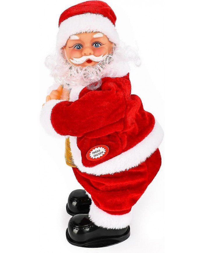 2024 Nouveau Père Noël électrique swing hip, Père Noël musical jouet alimenté par batterie Père Noël chantant et dansant