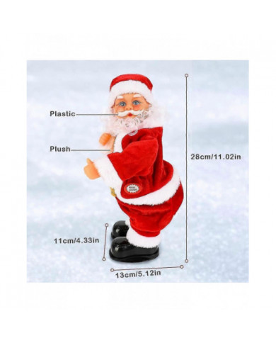 2024 Nouveau Père Noël électrique swing hip, Père Noël musical jouet alimenté par batterie Père Noël chantant et dansant