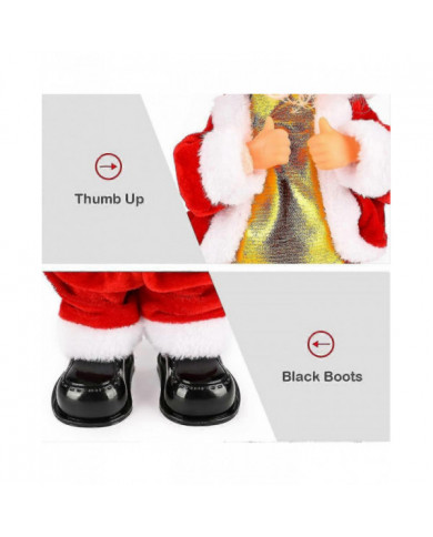 2024 Nouveau Père Noël électrique swing hip, Père Noël musical jouet alimenté par batterie Père Noël chantant et dansant