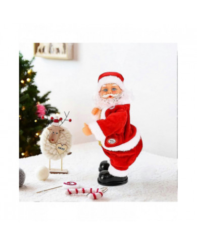 2024 Nouveau Père Noël électrique swing hip, Père Noël musical jouet alimenté par batterie Père Noël chantant et dansant