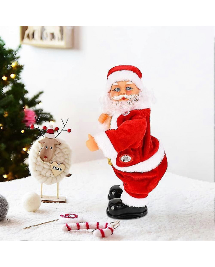 2024 Nouveau Père Noël électrique swing hip, Père Noël musical jouet alimenté par batterie Père Noël chantant et dansant