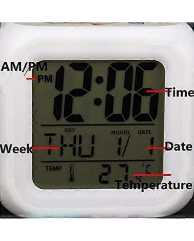 Club de sport Football LED Réveil Horloge numérique lumineuse 7 couleurs Montre Mini enfants Réveil de chevet