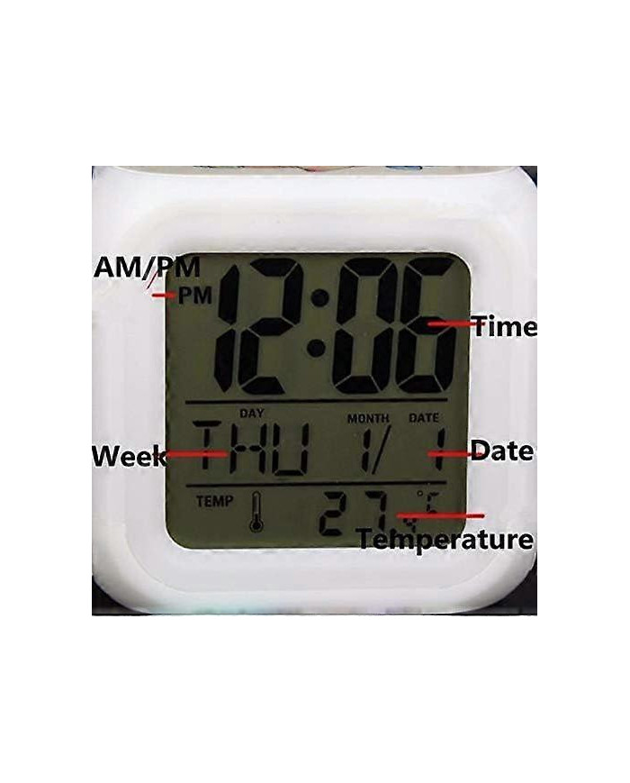 Club de sport Football LED Réveil Horloge numérique lumineuse 7 couleurs Montre Mini enfants Réveil de chevet