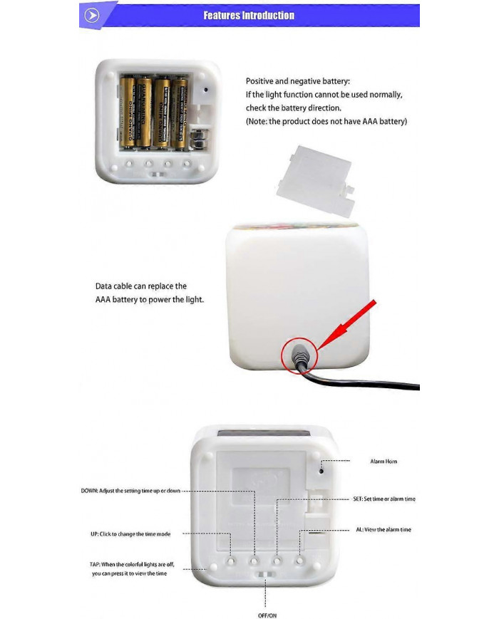 Club de sport Football LED Réveil Horloge numérique lumineuse 7 couleurs Montre Mini enfants Réveil de chevet