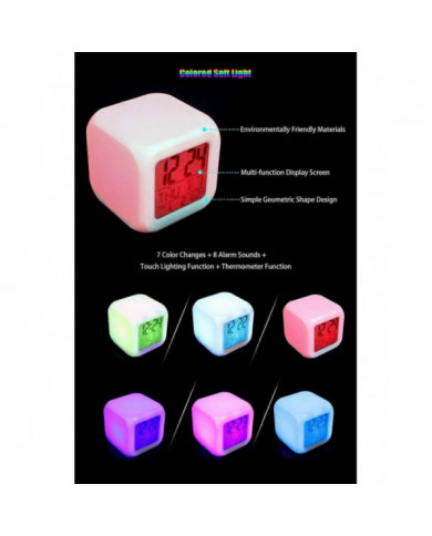 Club de sport Football LED Réveil Horloge numérique lumineuse 7 couleurs Montre Mini enfants Réveil de chevet