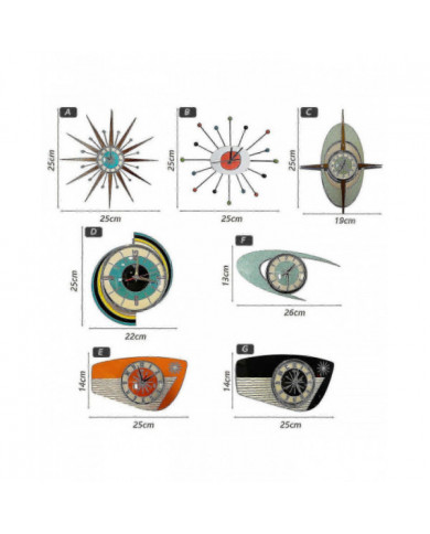 Batterie d’horloge vintage du milieu du siècle fonctionnant pour la décoration du salon