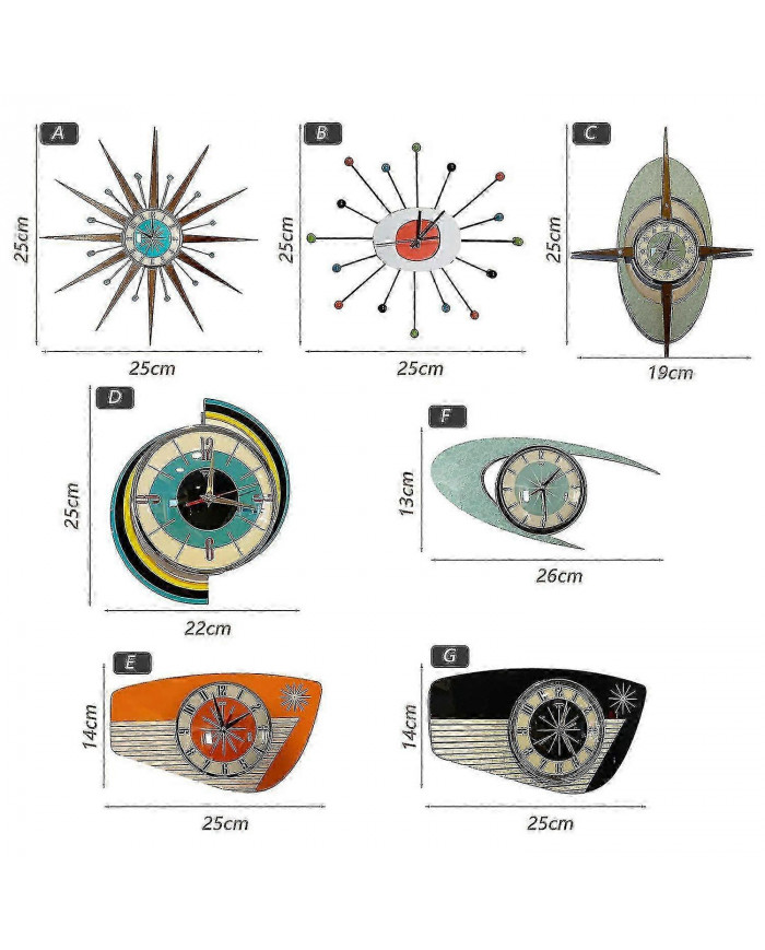 Batterie d’horloge vintage du milieu du siècle fonctionnant pour la décoration du salon
