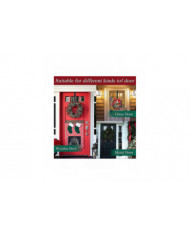 Crochet de porte de cintre de couronne pour porte de Noël, 2pcs Support de couronne en métal, Crochet de couronne [...]