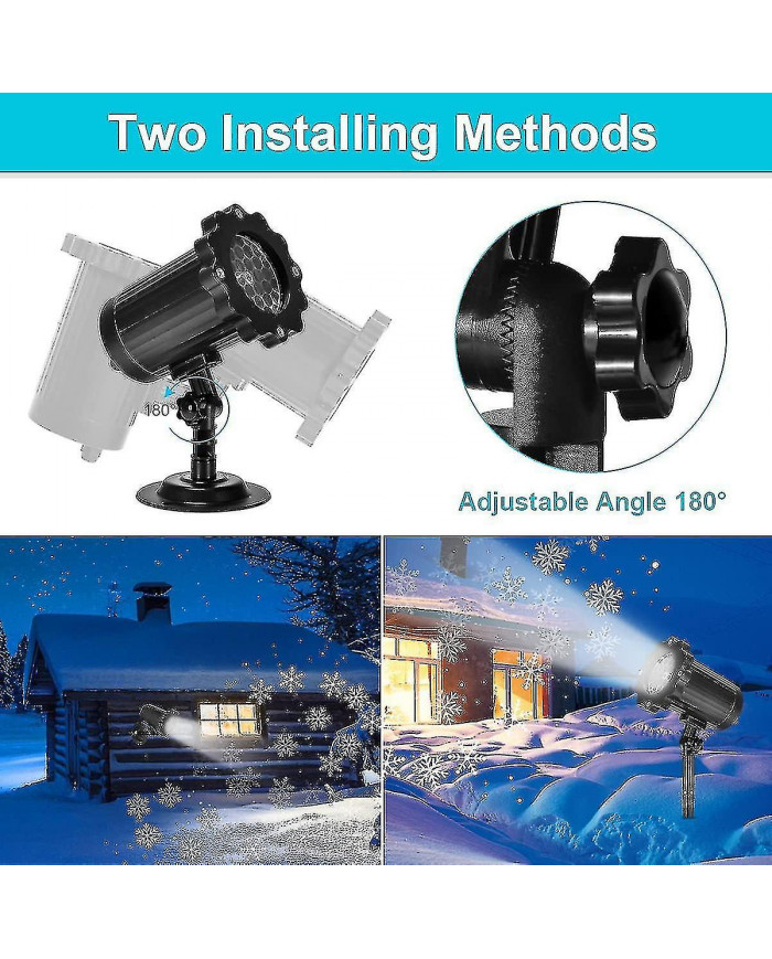 Projecteur LED Lampe de Noël Lumière de chute de neige avec télécommande Ip65 Imperméable à l’eau Extérieur et [...]