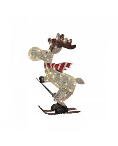 New Arrived Outdoor Christmas Figure Led Skiing Moose Garden Decoration Plug In Timer Hot
