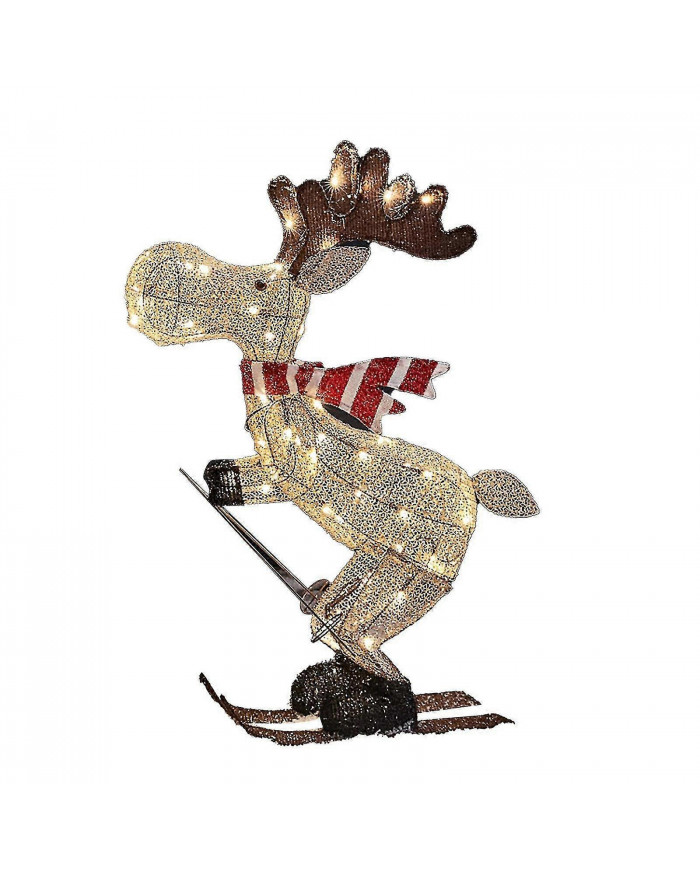 New Arrived Outdoor Christmas Figure Led Skiing Moose Garden Decoration Plug In Timer Hot