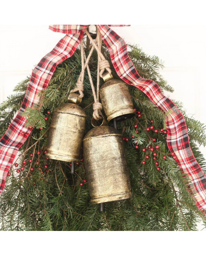Black Friday 2024 Lot De 3 Cloche De Noël En Laiton Vache Shabby Style Rustique En Métal Suspendu Géant Vache [...]