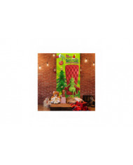 Décorations de couvercle de porte de Noël, Décorations de Noël Grinch Le couvercle de porte Grinch Fond vert Drôle [...]