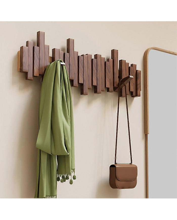 Porte-manteau piano en bois Porte-vêtements mural Porte-vêtements pliant polyvalent Esthétique Décor de pièce