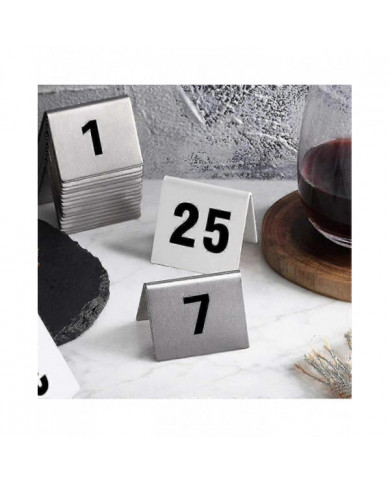 25 Pcs En Acier Inoxydable Table Numéros Base Stable Multipurpose Numéro Signe Pour Restaurant Hôtel Café Guanguan