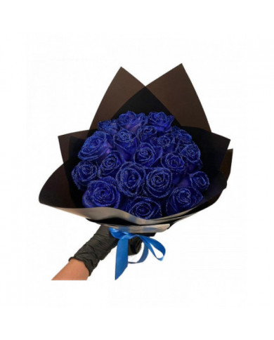 Paillettes Rose Bouquet bleu artificiel Rose fleurs Bouquet immortelle brillant faux Roses Bouquet amour cadeaux [...]
