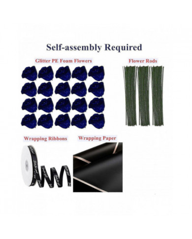 Paillettes Rose Bouquet bleu artificiel Rose fleurs Bouquet immortelle brillant faux Roses Bouquet amour cadeaux [...]