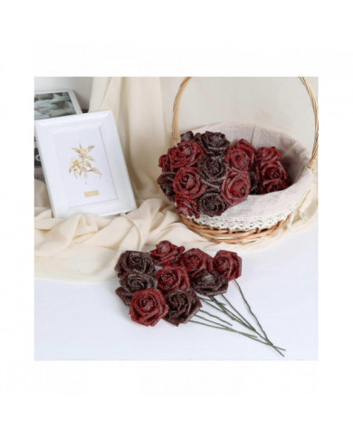 Paillettes Rose Bouquet bleu artificiel Rose fleurs Bouquet immortelle brillant faux Roses Bouquet amour cadeaux [...]