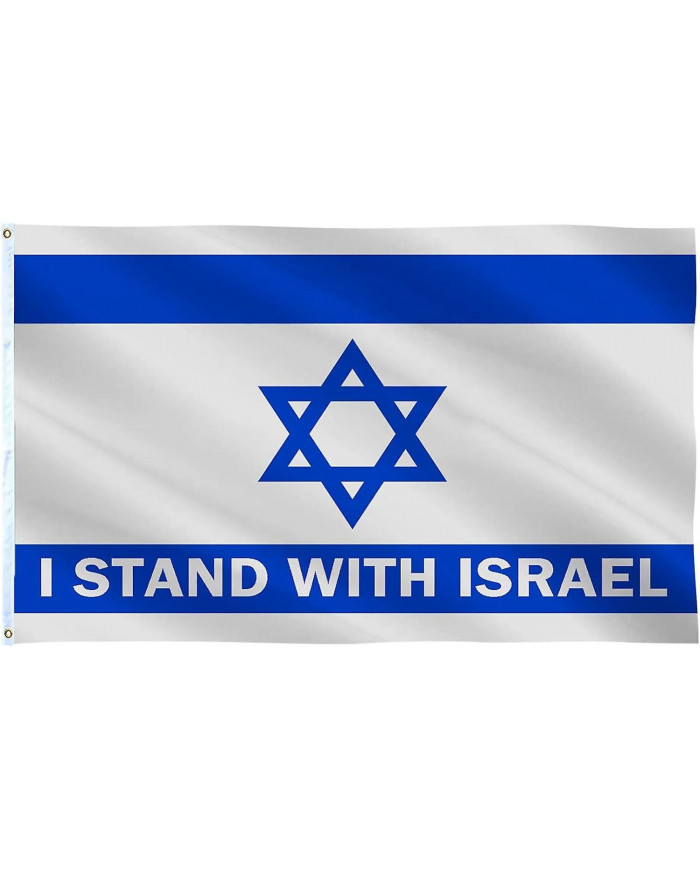 Je me tiens avec le drapeau d’Israël, le drapeau d’Israël avec le signe d’Israël, les drapeaux nationaux d’Israël [...]