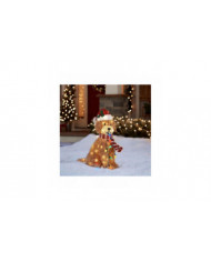 Holiday Living Christmas Led Light Up Fluffy Doodle Dogs Decor Gift