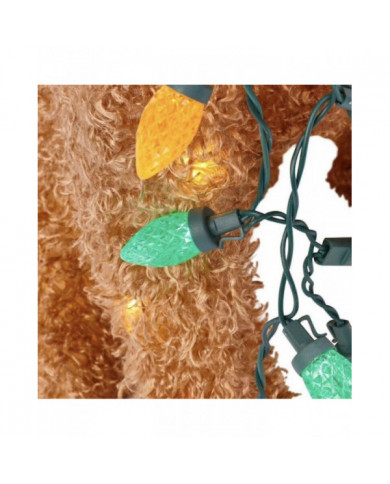 Holiday Living Christmas Led Light Up Fluffy Doodle Dogs Decor Gift