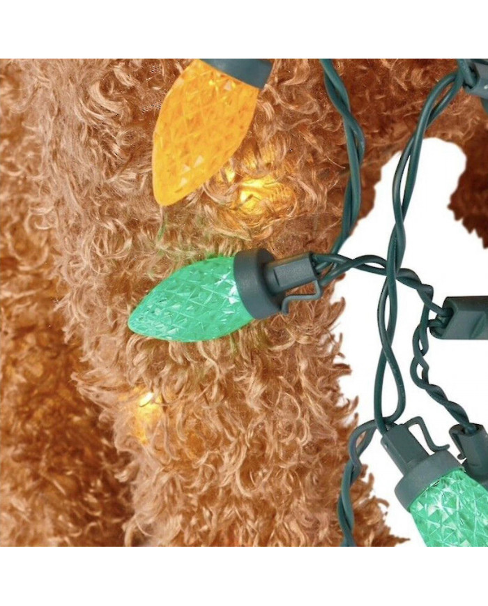 Holiday Living Christmas Led Light Up Fluffy Doodle Dogs Decor Gift