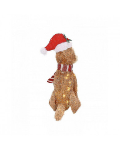 Holiday Living Christmas Led Light Up Fluffy Doodle Dogs Decor Gift