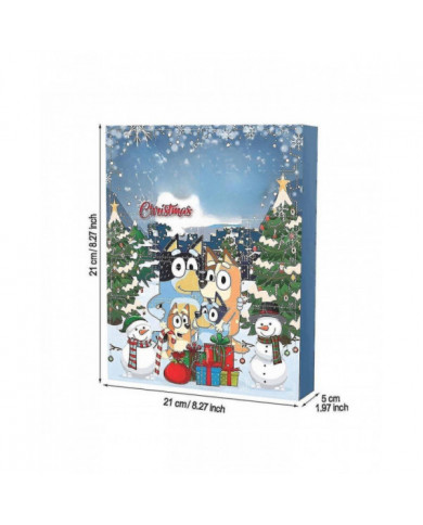Calendrier de l’Avent Bluey de Noël 2023, calendriers de compte à rebours de Noël 24 jours, 24pcs Mignon dessin [...]