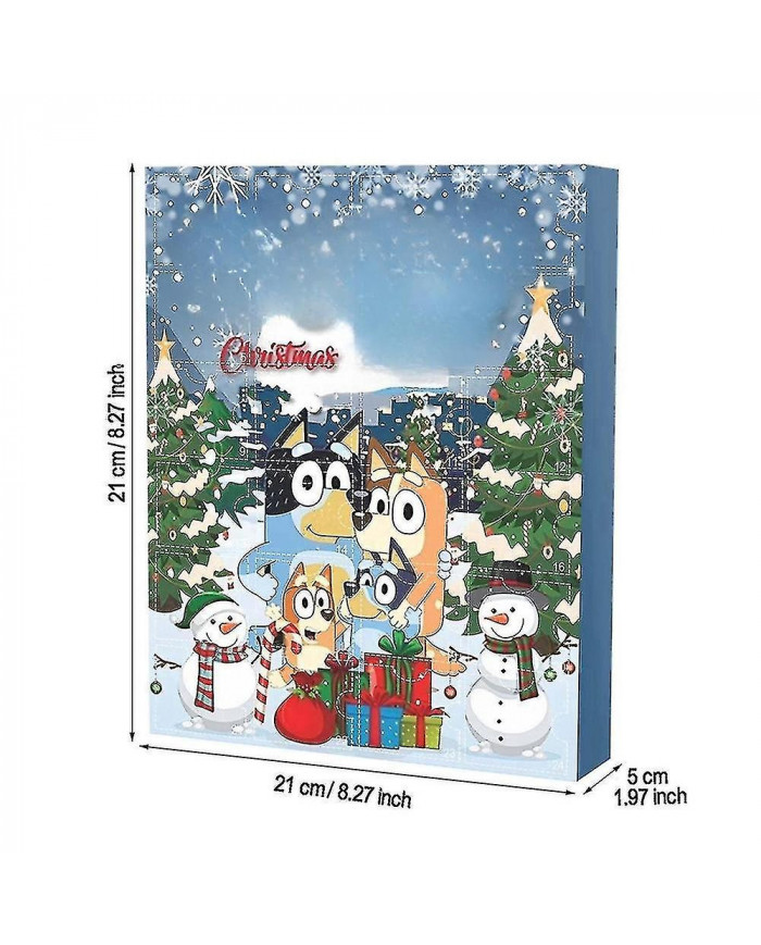 Calendrier de l’Avent Bluey de Noël 2023, calendriers de compte à rebours de Noël 24 jours, 24pcs Mignon dessin [...]