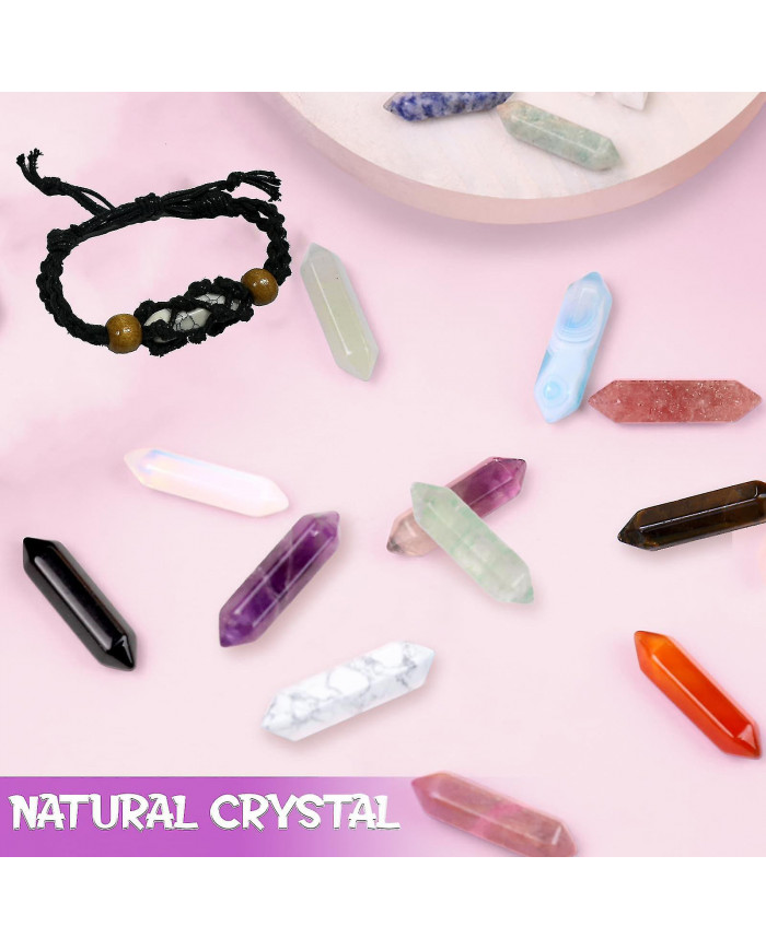 Advent Calendar 2023-24 Days Crystal And Healing Stone Kit With Crystal Necklace And Bracelet Holder