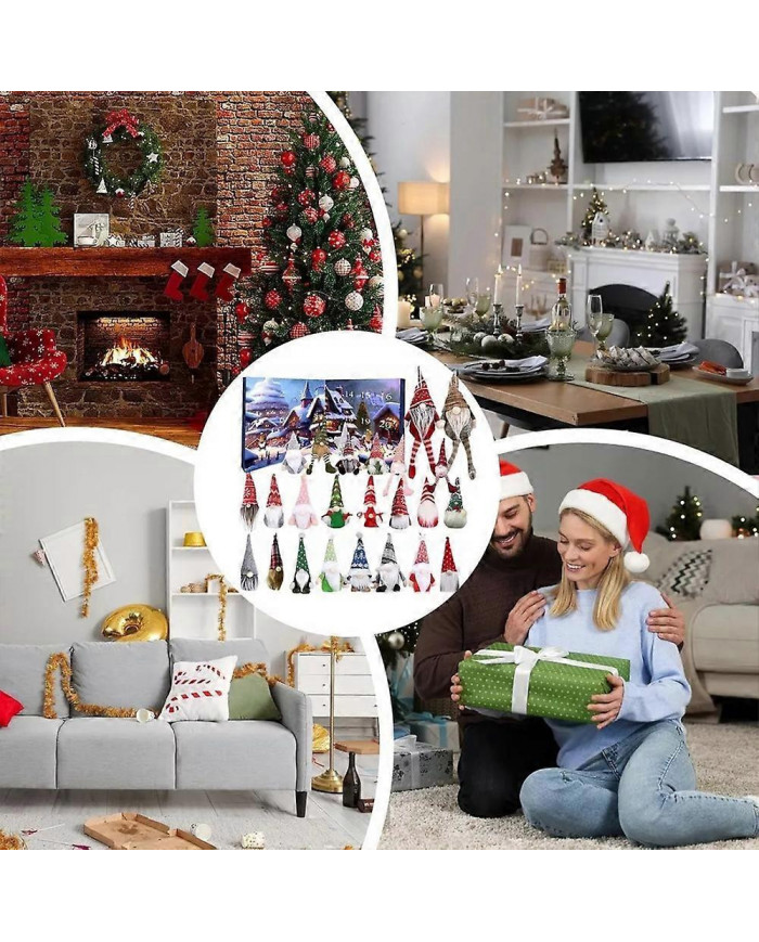 2024 Christmas Advent Calendar with 24 Gnome,Christmas Advent Calendar with 24 Collectible Gnome Doll