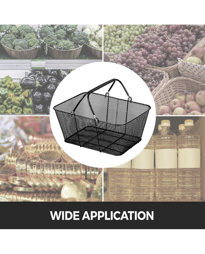 Paniers à provisions avec poignées, 12PCS, panier à provisions en fil métallique portable, ensemble de paniers à [...]