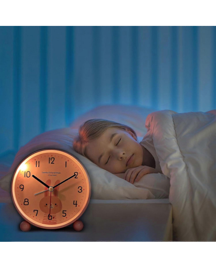 Réveil éducatif pour enfants - Jour/Nuit Veilleuse facile à régler et à piles Réveil de voyage silencieux et sans [...]