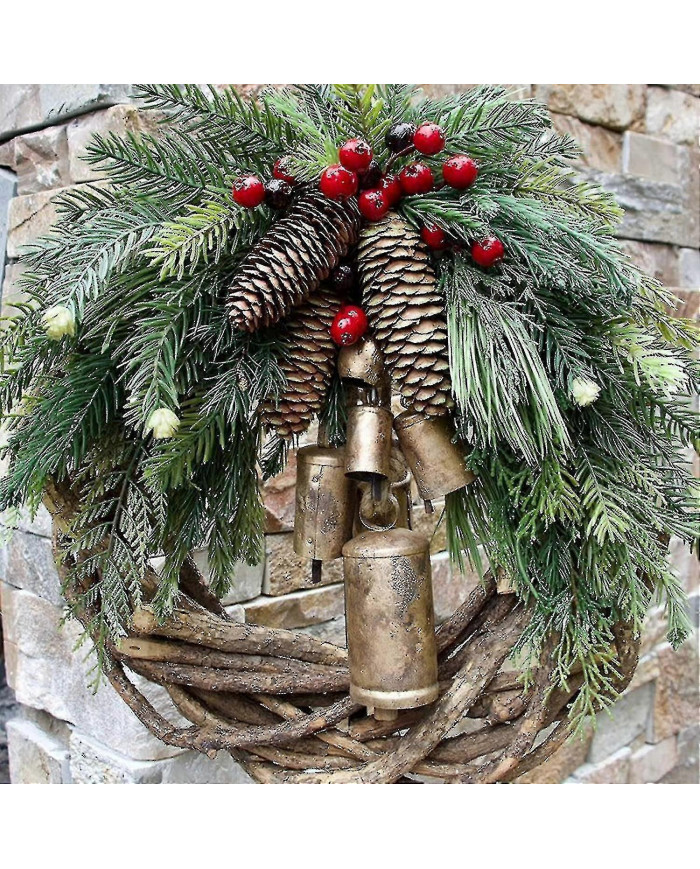 Couronnes de Noël de ferme pour porte d’entrée, couronnes de rotin de 14 pouces pour décorer Noël, 2021 Cloches [...]