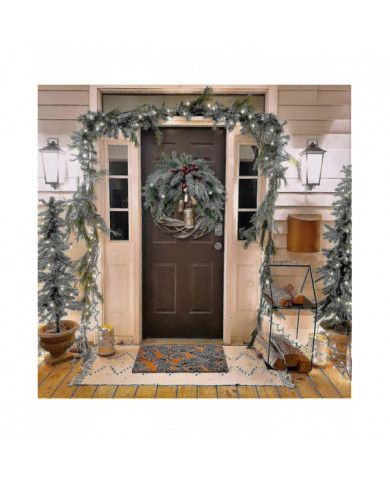 Couronnes de Noël de ferme pour porte d’entrée, couronnes de rotin de 14 pouces pour décorer Noël, 2021 Cloches [...]