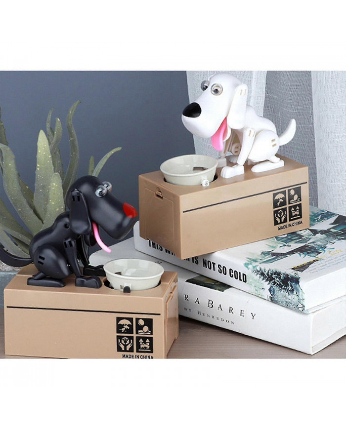 Money Box Bank Piggy Mechanical Choken Coin Saving Hungry Eating Dog Robotic, 100% New