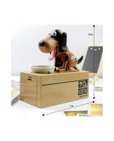 Money Box Bank Piggy Mechanical Choken Coin Saving Hungry Eating Dog Robotic, 100% New