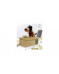 Money Box Bank Piggy Mechanical Choken Coin Saving Hungry Eating Dog Robotic, 100% New